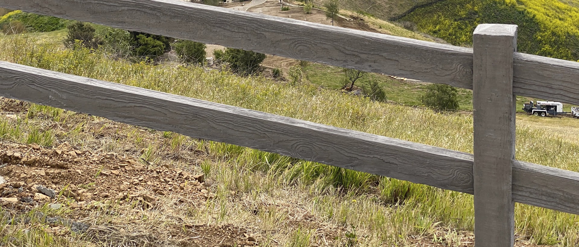 WoodCrete Rails fence installation in Malibu