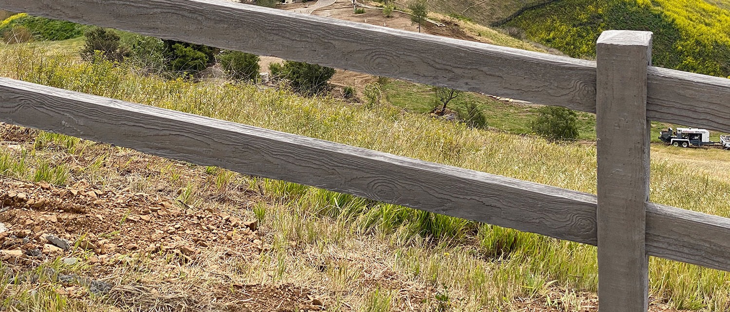 WoodCrete™ Rails precast concrete fence