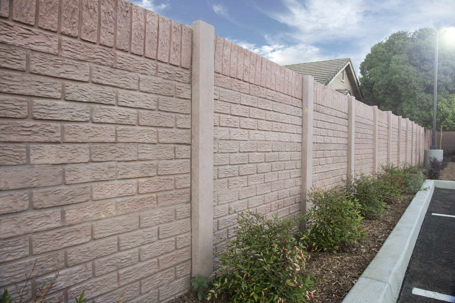RusticBrick precast concrete fence detail